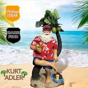 Kurt Adler Fabriché Christmas Santa Sitting on Beach. RARE! Only One For Sale!